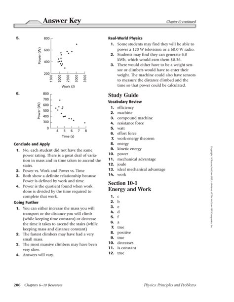 glencoe physics principles problems answer key study guide PDF